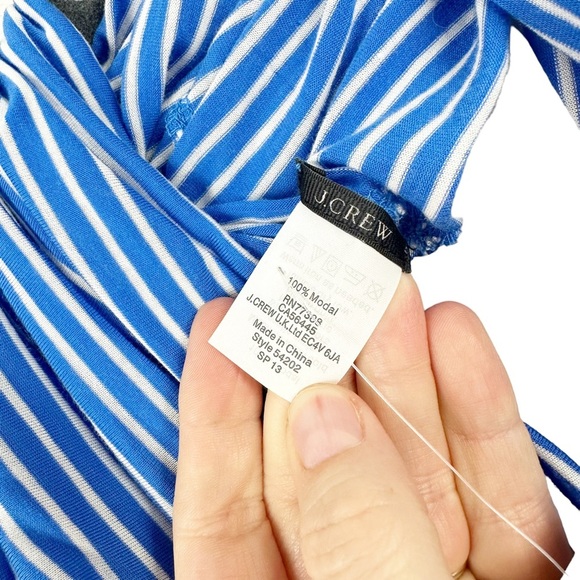 J. CREW Blue & White Striped Jersey Knit Stretchy Infinity Scarf NWT - Picture 5 of 9